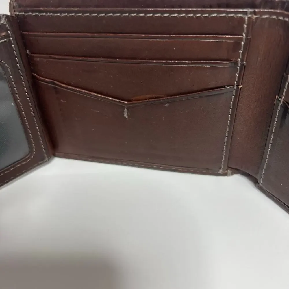Fossil Dark Brown Leather Tri Fold Wallet for Men - Picture 3 of 7